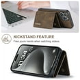 thumbnail image 4 of Allytechgroup 2 in 1 Detachable Wallet Case for iPhone 16 Pro with Cash Pocket & Cash Slots, [Magnetic Clasp] [Kickstand] Retro PU Leather Soft TPU Shockproof Anti-Scratch Slim Case, Coffee, 4 of 9