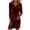 Wine dresses #1, variant on Women Velvet Shift Mini Dress, Collared V‑Neck Partial Placket Long Sleeve Dress, Soft Stretchy Fabric Straight Short Dress for Evening Cocktail Party Gathering Khaki,S