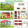 thumbnail image 5 of LINXUXIE Farm Animal Set with Red Barn,Tractor,Trailer,Horse Stable,Grain Bins,Fence and Farm Accessories,Birthday Gifts for Kids 3-5 5-8 8-12 Year Old, 5 of 7