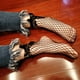 thumbnail image 5 of 2 pares de calcetines tobilleros de rejilla para mujer calcetines de malla transparente con lazo (negro), 5 of 5