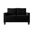 thumbnail image 3 of Home Design Marcia Square Arm Loveseat with Padded Back and Seat, Modern Upholstery, Black Legs, Comfortable Living Room Seating, Black, 3 of 8