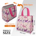thumbnail image 3 of Pioneer Flower Floral Print Pattern Insulated Lunch Bag for Women & Adults,Large Portable Soft Cooler Lunch Bag,Thermal Food Storage Tote with Pearl Cotton,8.66L,8.75x5.75x9.5 Inch, 3 of 6