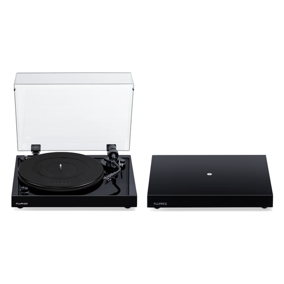Fluance RT82 Reference High Fidelity Vinyl Turntable Record Player with Ortofon OM10 Cartridge And Anti-Vibration Wood Isolation Base - Piano Black
