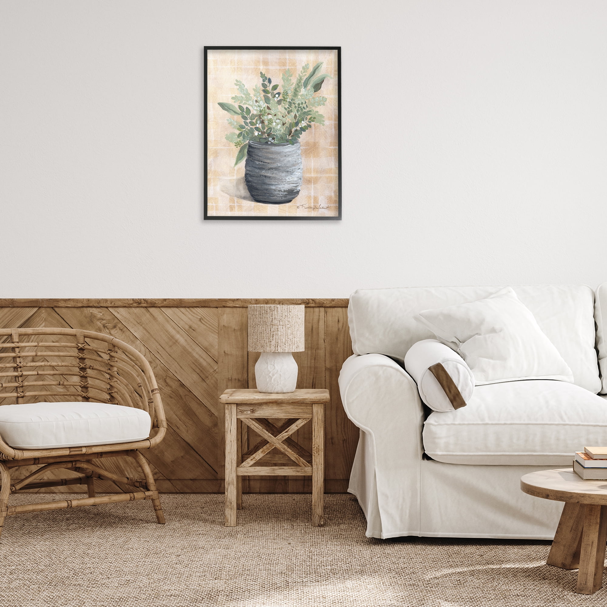 Stupell Industries Botanical Herbs Pottery Botanical & Floral Painting Black Framed Art Print Wall Art, 24 x 30