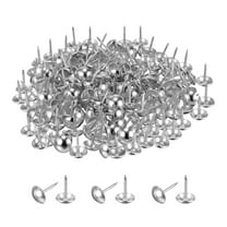 Uxcell Upholstery Tacks for Furniture, 3/8 Inch (9.5 x 17mm)Metal Round Black Thumb Tacks for Wall(Silver, Pack of 180)