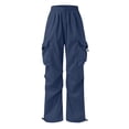 thumbnail image 2 of Kids Cargo Pants With Multiple Pockets for Boys Girls Outdoor Casual Play Everyday Comfortable, 11-12 Years, Navy, 2 of 8