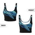 thumbnail image 5 of Fotbe Ocean Turtle Pattern Womens' Sports Bra Longline Wirefree Padded with Medium Support Sports Moisture-Wicking Workou Vest,Tank Top-, 5 of 7