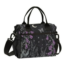 FORMRS Insulated Lunch Bag Unisex Large Capacity with Shoulder Strap, Gothic Floral Print
