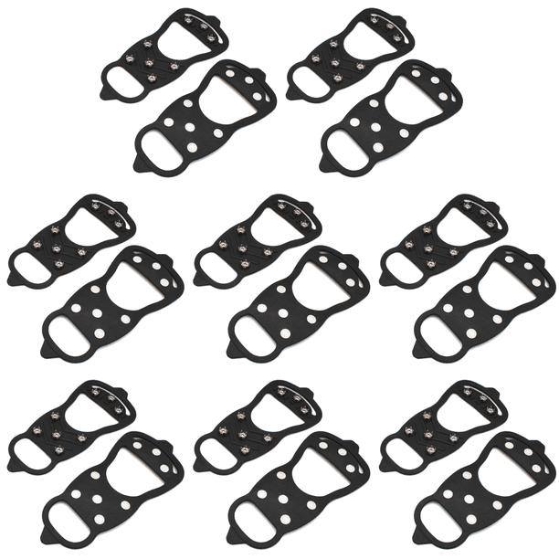 Tacos 8 Spikes Ice Walk Traction Crampones de nieve antideslizantes para zapatos (M)