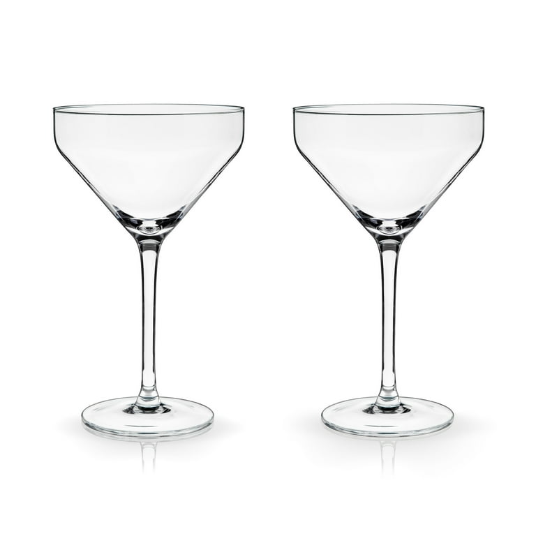 Viski Angled Martini Glasses, Preium Crystal Cocktail Coupe Glasses, Home  and Bar Drinkware, Stemmed Cocktail Glasses, Perfect Cocktail Glass Gift  Set of 2, 9oz