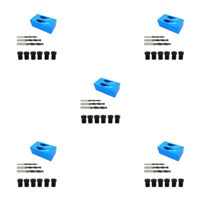 Transemion Reliable Companion For Any Woodworking Job Pocket Hole Drill Suitable For Jointing Wood Boards.UNLIMITED APPLICATION: 14 piece set 5PCS