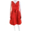 Pre-owned|Escada Womens Sleeveless V Neck Empire Waist Dress Red Size 36 EUR