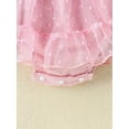 thumbnail image 6 of Bagilaanoe Newborn Baby Girl Rompers Dress Short Puff Sleeve Bodysuits 3M 6M 12M 18M Infant Tulle Patchwork A-line Dresses, 6 of 8