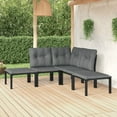 thumbnail image 1 of vidaXL 5 Piece Garden Lounge Set Black and Grey Poly Rattan, 1 of 5