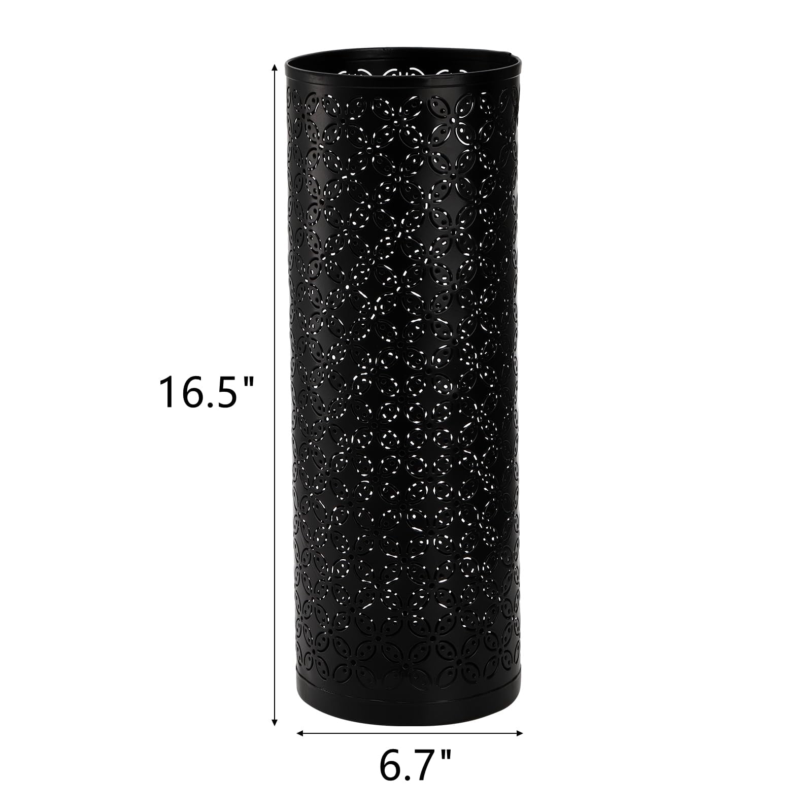 Metal Round Umbrella Stand Rack  Free Standing Holder Bin Canes Walking Sticks For Entryway Home Office Black