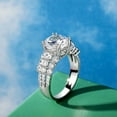 thumbnail image 2 of Oryn Jewelry Round Cut 1.7 Ct Moissanite Ring - 14K White Gold Plated Multi Accent Engagement Ring - Split Shank Wedding Ring for Women - Party Jewelry Gift, 2 of 4