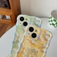 thumbnail image 4 of Retro Oil Painting Flower Floral Pattern Compatible with iPhone Case (Yellow,iPhone 14 Pro), 4 of 6