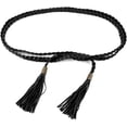 thumbnail image 2 of Kukuzhu Women Tassel Braided Waist Belt Skinny Woven Belt for Dress, 2 of 7
