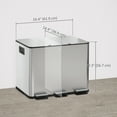 thumbnail image 3 of HOMCOM Triple Trash Can, 3 x 20L Garbage Can with Soft Close Lid, Silver, 3 of 10