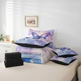 thumbnail image 5 of Feelyou Magic Butterfly Purple Twin Bedding Sets 7-Piece, Bohemian Flower Floral Bedding Comforter Set, Dreamy Animal Reversible Sheet Sets, Breathable Home Decor, 5 of 7