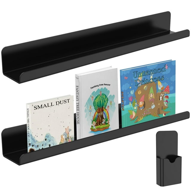 2 Pcs Magnetic Book Shelf for Whiteboard, Reusable Acrylic Magnetic Book Holder with a Pen Container, Book Display Shelf for Teacher Kids Classroom Office