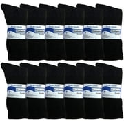 Diabetic Socks for Men, King Size, Superior Comfort, Neuropathy Edema (Size 13-16) (12 Pairs Black)