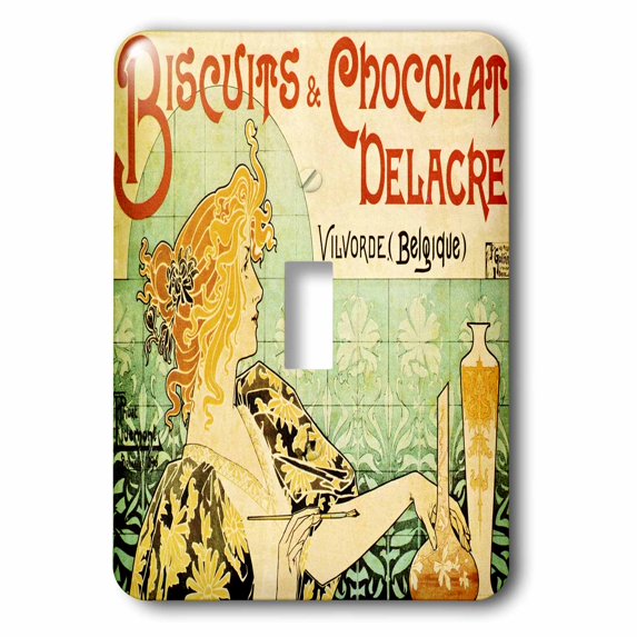3dRose Biscuits n Chocolate Art Nouveau Painting By Livemont - Single Toggle Switch (lsp_80453_1)