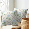 thumbnail image 5 of Hydrangea Pillow Covers 16x16 Inch Watercolor Blue and Pink Floral Outdoor Decorative Throw Pillows Set of 2 Rustic Elegant Flower Pillowcases Cushion Covers for Home Couch Decor, 5 of 6