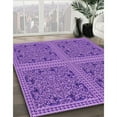 thumbnail image 3 of Ahgly Company Machine Washable Indoor Rectangle Transitional Heliotrope Purple Area Rugs, 6' x 9', 3 of 7