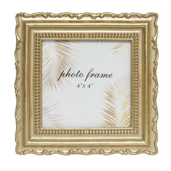 Ferrisland 4x4 Vintage Picture Frame,Gold Antique Ornate Picture Frame, Victorian Retro Decorative Photo Frames for Tabletop & Wall, Baroque Home Decor Frames, Gift Idea (Gold, 4X4)
