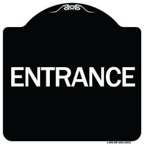 SignMission Designer Series Sign - Traffic Entrance Sign Entrance | Black & White 18" X 18" Heavy-Gauge Aluminum Architectural Sign | Protect Your Business & Municipality | Made in the