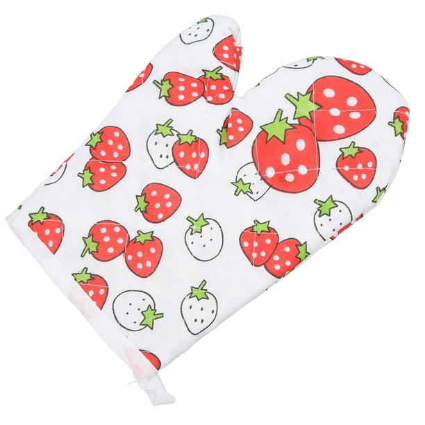 Guantes Para Horno, Material De Poliéster Y Algodón, Patrón Impreso, Diseño De Cordón, Manoplas Para Microondas Para Cocina