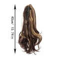 thumbnail image 2 of Long Clip In Ponytail Extension Synthetic Hairpiece Wavy Curly Jaw Ponytails For Women, 2 of 8
