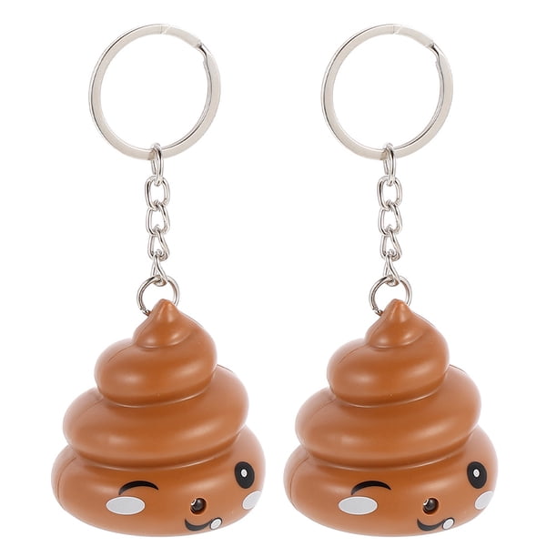 2pcs Poop en forma de bolsa colgantes colgantes creativos llavero colgantes luminoso llavero decoraciones