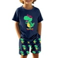 thumbnail image 4 of TrendOFT Summer Outfits For Boys Set Dinosaur Print Casual Round Neck T Shirt Shorts Kids Comfortable Play Clothes Kids Shorts Sets Dark Blue, 4 of 4