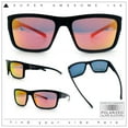 thumbnail image 2 of Polarized Mens Rectangle Plastic Sport Horn Rim Sunglasses Matte Black - Orange Mirror, 2 of 8