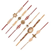 Efulgenz Combo of 6 Thread Dora Rakhi Set for Brother Bhaiya