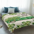 thumbnail image 4 of St. Patrick's Day Blanket Soft Cozy Warm Throw Blanket for Couch, Plush Fuzzy Flannel Fleece Blankets for Sofa, Green Shamrocks Truck Plants Retro Beige Bed Blankets Gifts for Men, 40"x50", 4 of 9