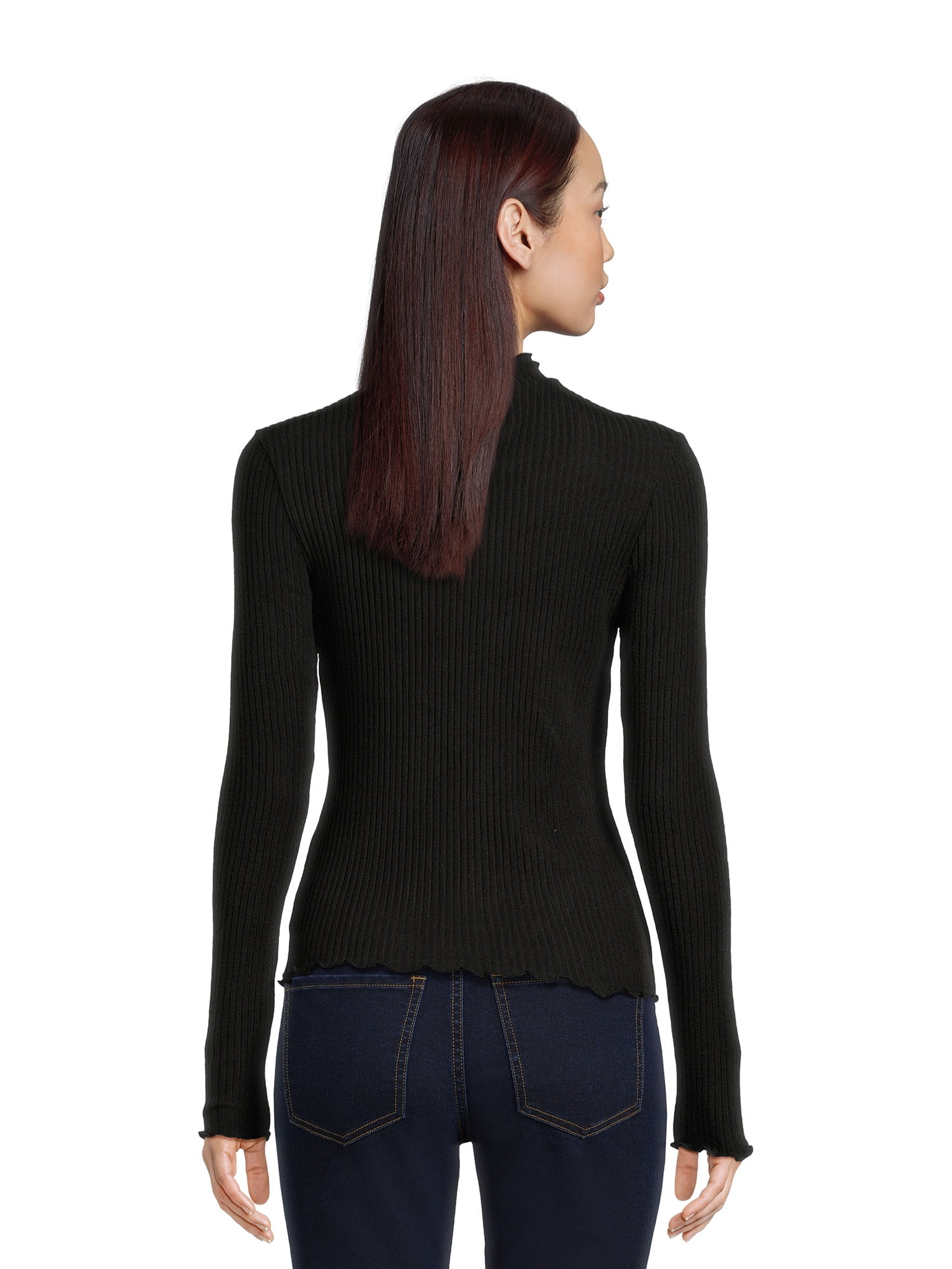 Self Esteem Juniors Mock Neck Ribbed Top