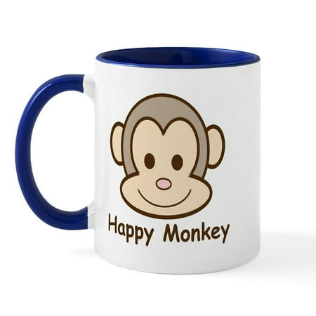 

CafePress - Happy Monkey Mug - 11 oz Ceramic Mug - Novelty Coffee Tea Cup