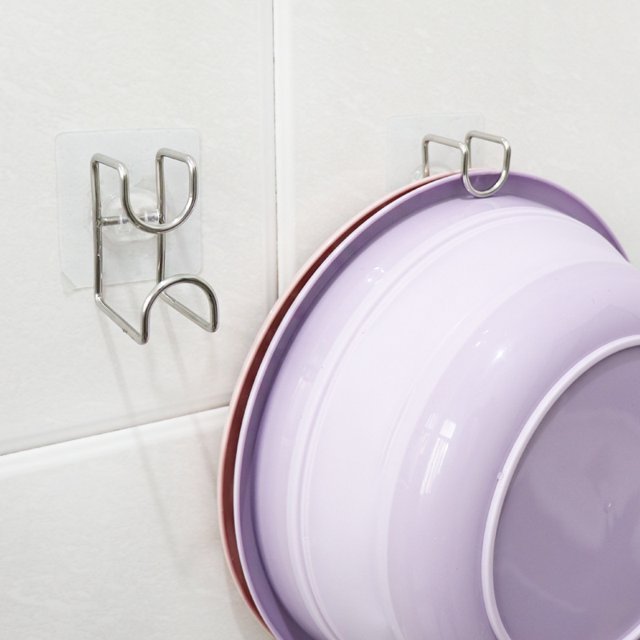 Gran ángulo de acero inoxidable, libre de succión potente, gancho de almacenamiento para lavabo, colgador de pared para baño, estante para lavabo, plateado ShuxiuWang 8390613616128