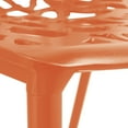 thumbnail image 5 of LeisureMod Stackable Dining Chair in Aluminum with Stackable and Floral Cutout Design Indoor Outdoor Use No Assembly for Modern Home, Kitchen, Patio Devon Collection in Orange Set of 2, 5 of 10