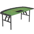 thumbnail image 1 of Soozier 72" Folding Poker Table, Portable 8 Player Blackjack Table, Green, 1 of 10