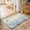 Blue Beige, variant on Round Rugs 8 Ft, Blue Hydrangea Non Slip Area Rugs for Kitchen Bedroom Entryway, Spring Summer Eucalyptus Wooden Washable Carpet Runner Rug Floor Mats for Bedroom Home Decor
