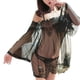 thumbnail image 4 of Traje exótico de camisón de color sólido de lencería sexy de encaje con tanga - M - Negro Speravity FS6174-09, 4 of 7