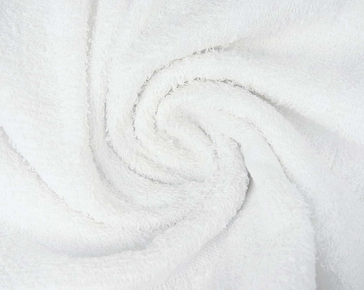 ZUPERIA White Bath Towels, 12-Pack (20x40), 100% Cotton, Lightweight, Quick-Dry, Soft & Absorbent, Ideal for Hotels, Gyms & Commercial Use
