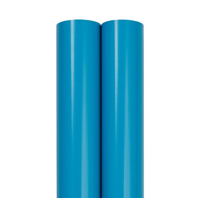 JAM Paper Glossy Wrapping Paper, 52.6 Sq ft Total (17 in x 18 Ft Each), Bright Blue, 2 Rolls