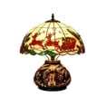thumbnail image 2 of Christmas Table Decorations with Vintage Colored Glass Shade and Metal Base,Cozy Ambient Lighting Lamp for Living Room Mantel Or Bedside Table Decor,1 Pack, 2 of 8