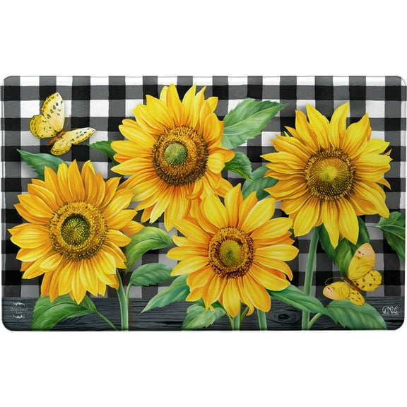 Briarwood Lane Checkered Sunflowers Comfort Mat