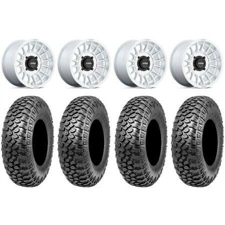 KMC Impact 15" Wheels Machined 33" RAZR XT Tires Kawasaki Teryx Mule